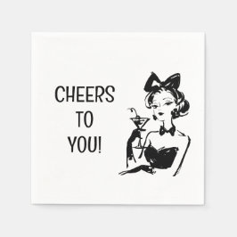 Servilleta De Papel Retro Glam Martini Diva Design