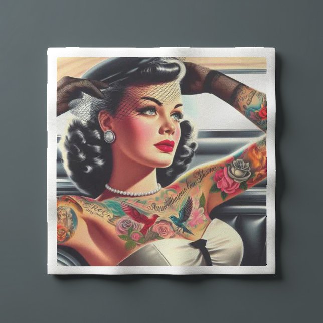 Servilleta De Papel Retro Glam Tattooed Pin-up (Subido por el creador)
