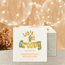 Servilleta De Papel Retro Groovy 60th Birthday Party