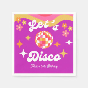 Servilleta De Papel Retro Groovy 70s Discoteca Fiesta de cumpleaños