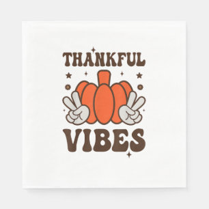 Servilleta De Papel Retro Groovy Agradecimientos Vibes Turquía caen Th