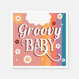 Servilleta De Papel Retro Groovy Baby Shower