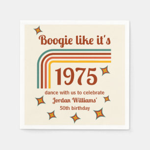 Servilleta De Papel Retro Groovy Boogie Simple Dance 50 cumpleaños