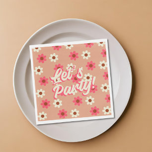 Servilleta De Papel Retro Groovy negrita tipografía colorida Boda de l