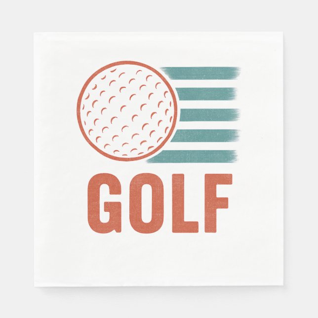 Servilleta De Papel Retro Grunge Golf (Anverso)
