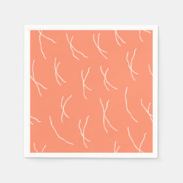 Servilleta De Papel Rétro Guiones Abstractos Cálidos | Salmón Rosa