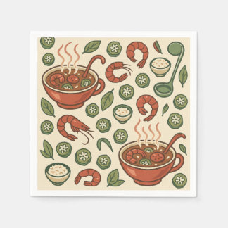 Servilleta De Papel Retro Gumbo — Estilo Luisiana para EE. UU.