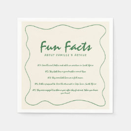 Servilleta De Papel Retro Hechos De Diversión Escritos A Mano Boda Ver