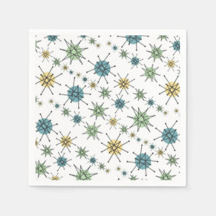 Servilleta De Papel Retro Hipster Space Age Atomic Starburst