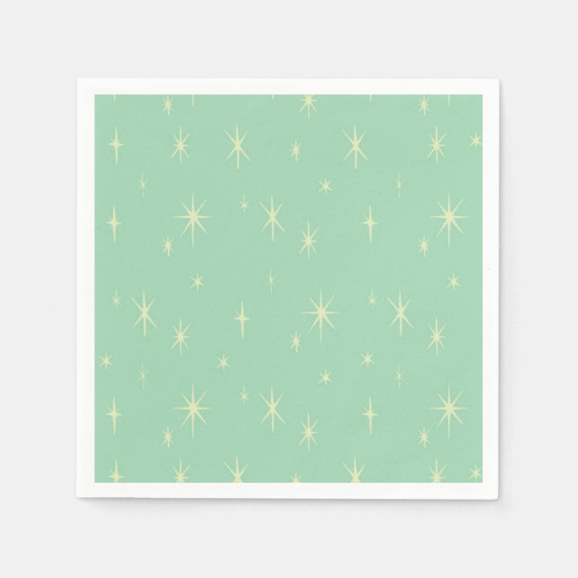 Servilleta De Papel Retro Hipster Space Age Atomic Starburst (Anverso)