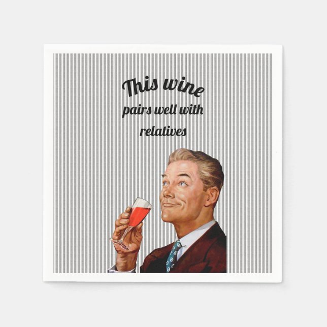 Servilleta De Papel Retro Husband Funny Waying (Anverso)