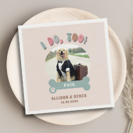 Servilleta De Papel Retro I Do Too Dog Photo Name Boda personalizado