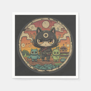 Servilleta De Papel Retro Island Pals: Gato Ninja
