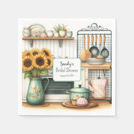 Servilleta De Papel Retro Kitchen Bridal Ducha Papel Napkin