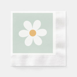 Servilleta De Papel Retro margarita verde boho
