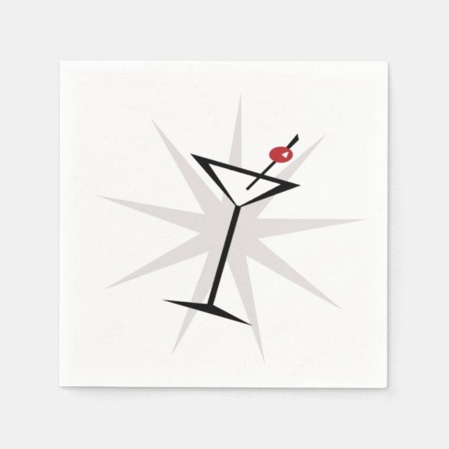 Servilleta De Papel Retro Martini (Anverso)