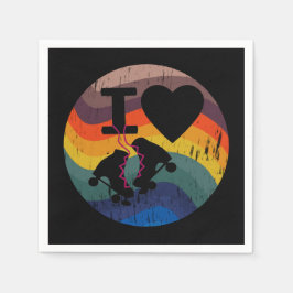 Servilleta De Papel Retro Me Encanta El Patinaje Patinado