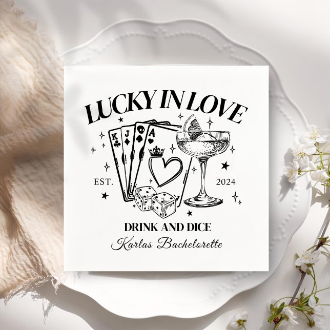 Servilleta De Papel Retro Moderno cóctel Black Bachelorette Party (Subido por el creador)