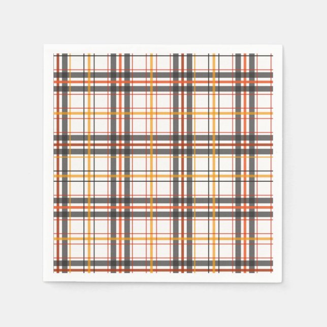 Servilleta De Papel Retro negro, marrón y Naranja de plástico (Anverso)