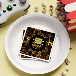 Servilleta De Papel Retro Neon Gaming Boy Gamer Kids Fiesta de cumplea