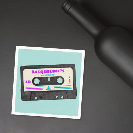 Servilleta De Papel Retro Ochties Purple Mix Tape 30th Birthday Fiesta