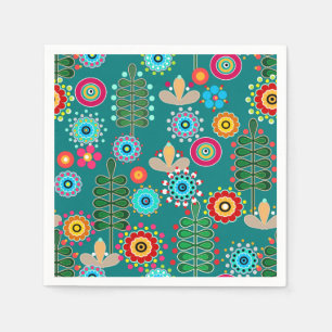 Servilleta De Papel Retro, patrón de flor