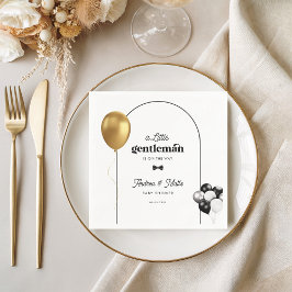 Servilleta De Papel Retro Pequeño Caballero Globo Niño Baby Shower