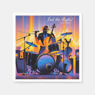 Servilleta De Papel Retro Pop Resumen instrumentos musicales dramático
