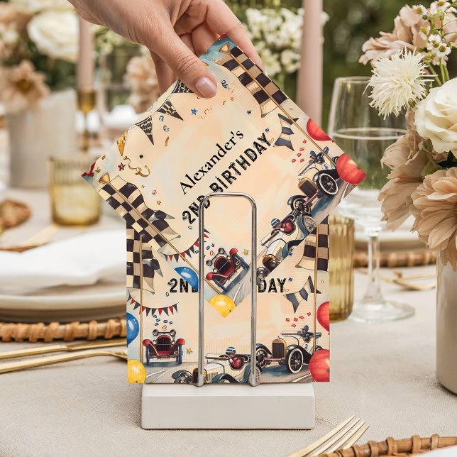 Servilleta De Papel Retro Race Track Two Fast Birthday (Subido por el creador)