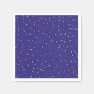 Servilleta De Papel Retro Resumen del patrón de neón