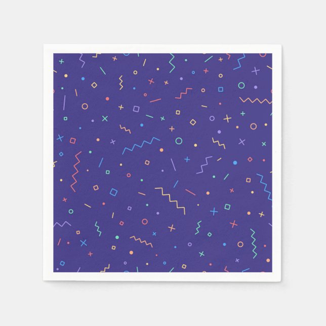 Servilleta De Papel Retro Resumen del patrón de neón (Anverso)