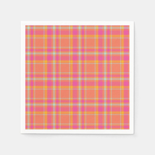 Servilleta De Papel Retro rosa caliente con Naranja y azul redondo Pi (Anverso)