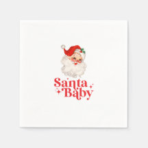 Retro Santa Baby fiesta de bebé de Navidad