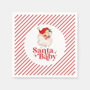 Servilleta De Papel Retro Santa Baby fiesta de bebé de Navidad
