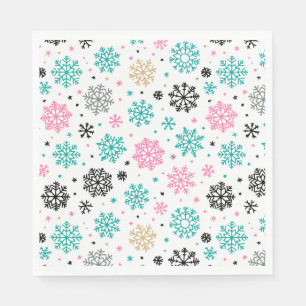 Servilleta De Papel Retro Snowflakes