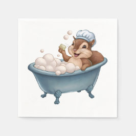 Servilleta De Papel Retro Squirrel Baby Shower