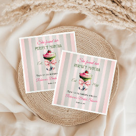 Servilleta De Papel Retro Strawb Perfect Matcha Pink Bow Bridal Shower