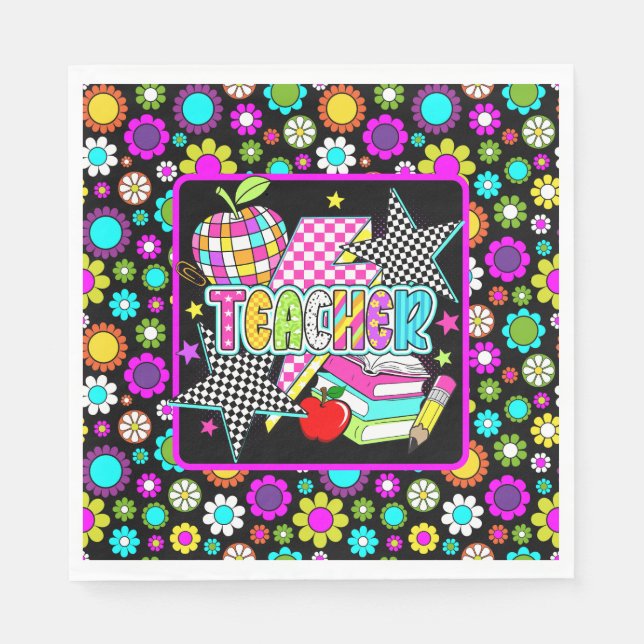Servilleta De Papel Retro Teacher Paper Dinner Napkins (Anverso)