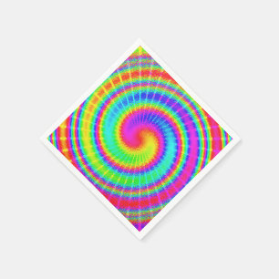 Servilleta De Papel Retro Tie Dye Hippie Psicodélico