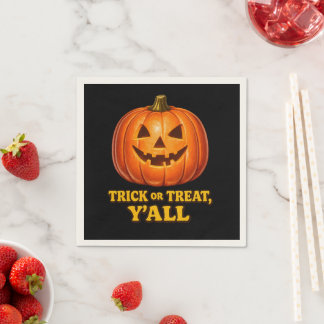 Servilleta De Papel Retro Truco o Trato, Sur Pumpkins
