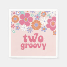 Retro Two Groovy Floral Rosa