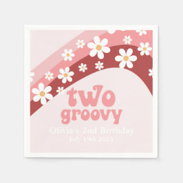 Servilleta De Papel Retro Two Groovy margarita boho floral cumpleaños
