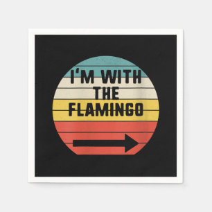 Servilleta De Papel Retro Vintage estoy con el Flamingo   Flamingo