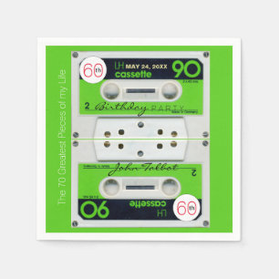 Servilleta De Papel Retro W Audiotape fiesta de cumpleaños número 60 P