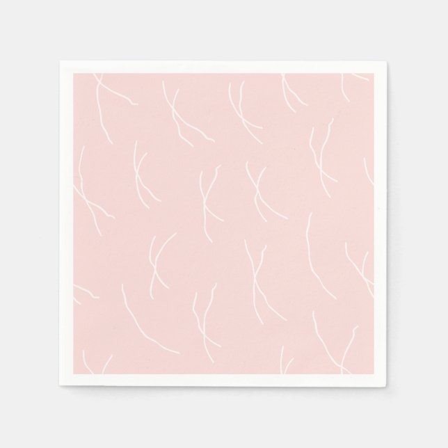 Servilleta De Papel Retro Warm Abstract Dashes | Dusty Blush (Anverso)