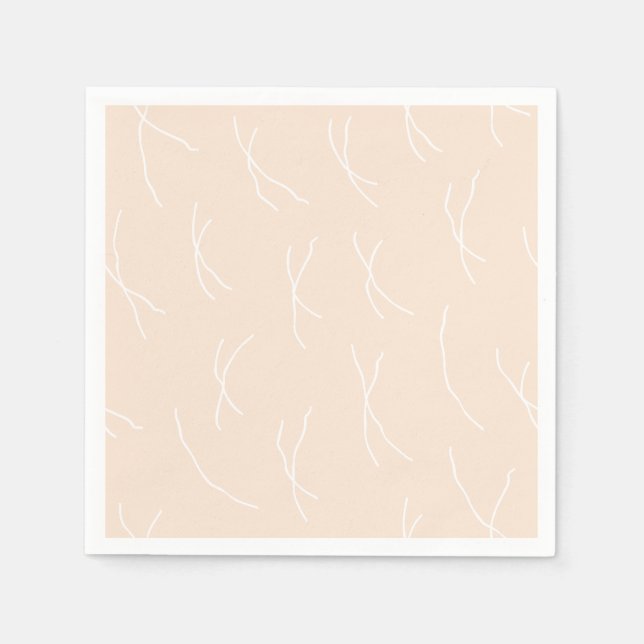 Servilleta De Papel Retro Warm Abstract Dashes | Light Apricot (Anverso)