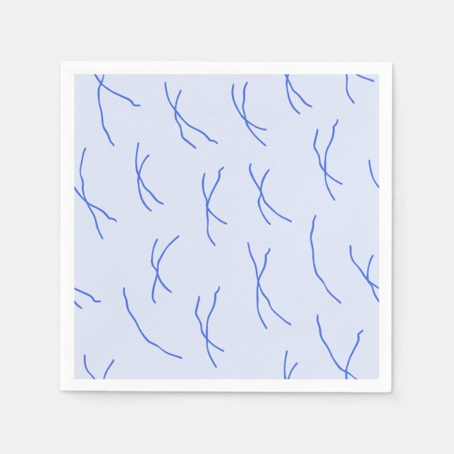 Servilleta De Papel Retro Warm Abstract Dashes | Royal Blue (Anverso)
