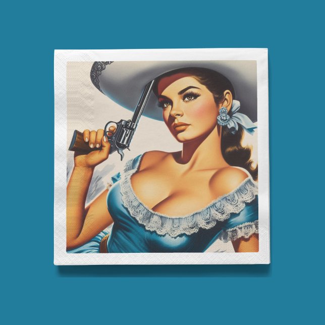 Servilleta De Papel Retro Wild West Pin-up (Subido por el creador)