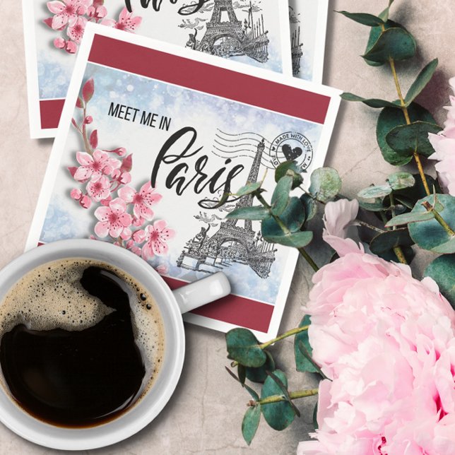 Servilleta De Papel Reúnete conmigo en París Cocktail Napkin (Subido por el creador)