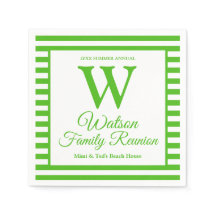 Reunión de familia de bandas verdes monograma mode